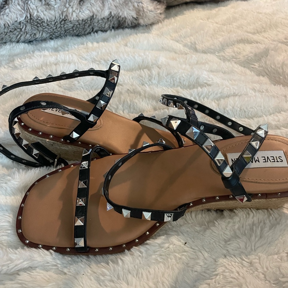 Steve Madden Black Studded Gladiator Sandals